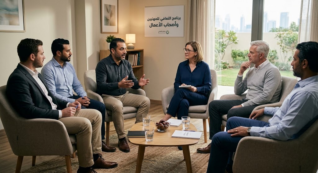 جلسة برنامج التعافي للمهنيين وأصحاب الأعمال
